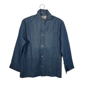 Denim Barn Coat Hammill Blue‎ Chore Workwear Jacket Cotton Small Made in Canada